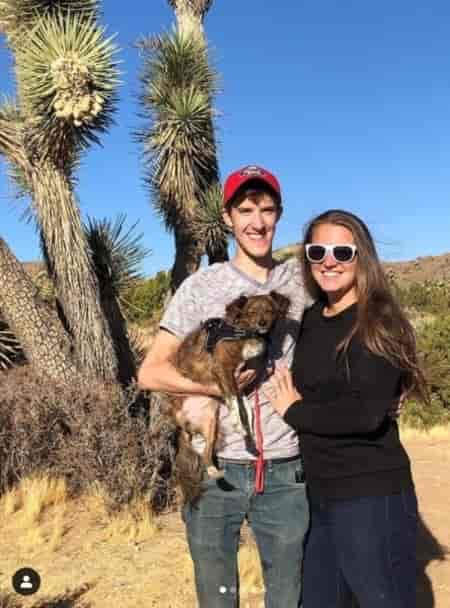 Dexter Keaton with her boyfriend Jordan White and her pet dog at camping